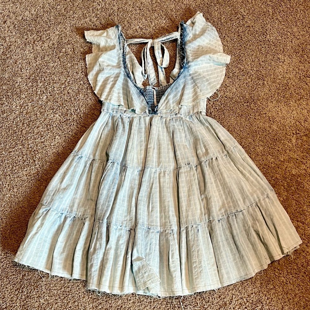 Free People Blue Denim Dress Sz. Small With Pockets